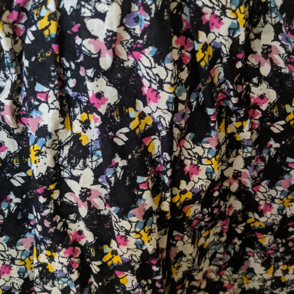 Black floral skirt